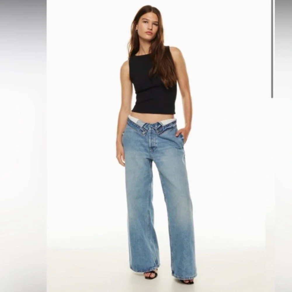 NWT EB Denim Madison Baggy Wide Leg 100% Cotton Made in USA Jeans in Luca - Picture 2 of 14